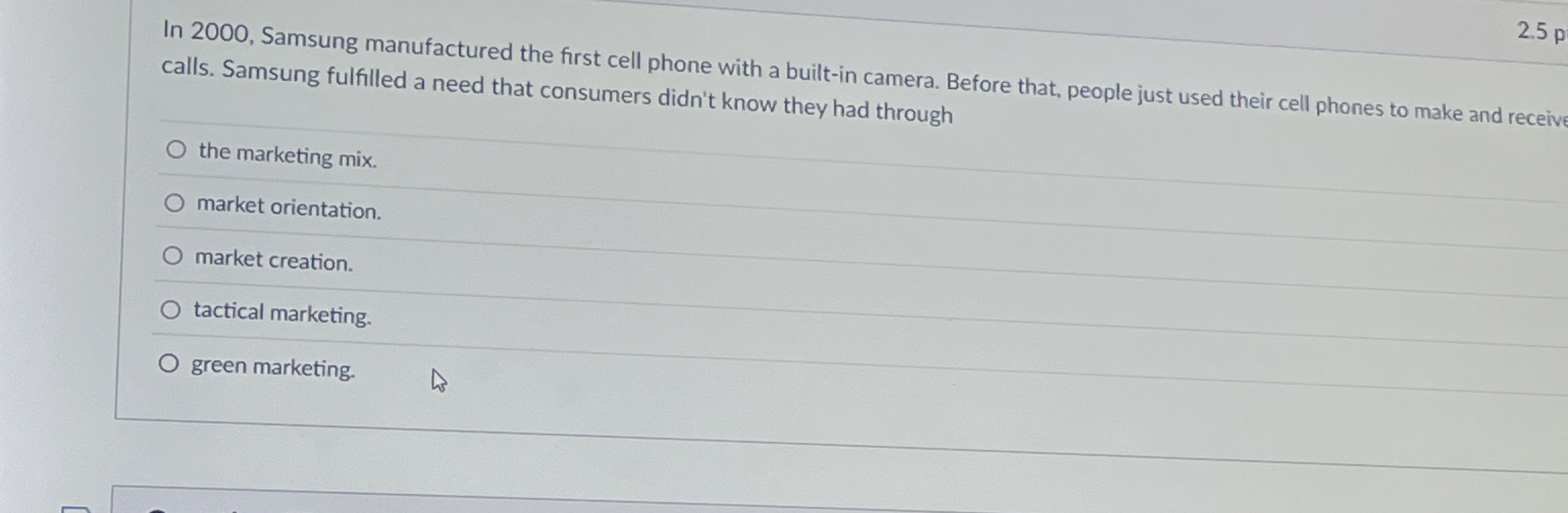 2 . 5 p In 2 0 0 0 , Samsung manufactured the