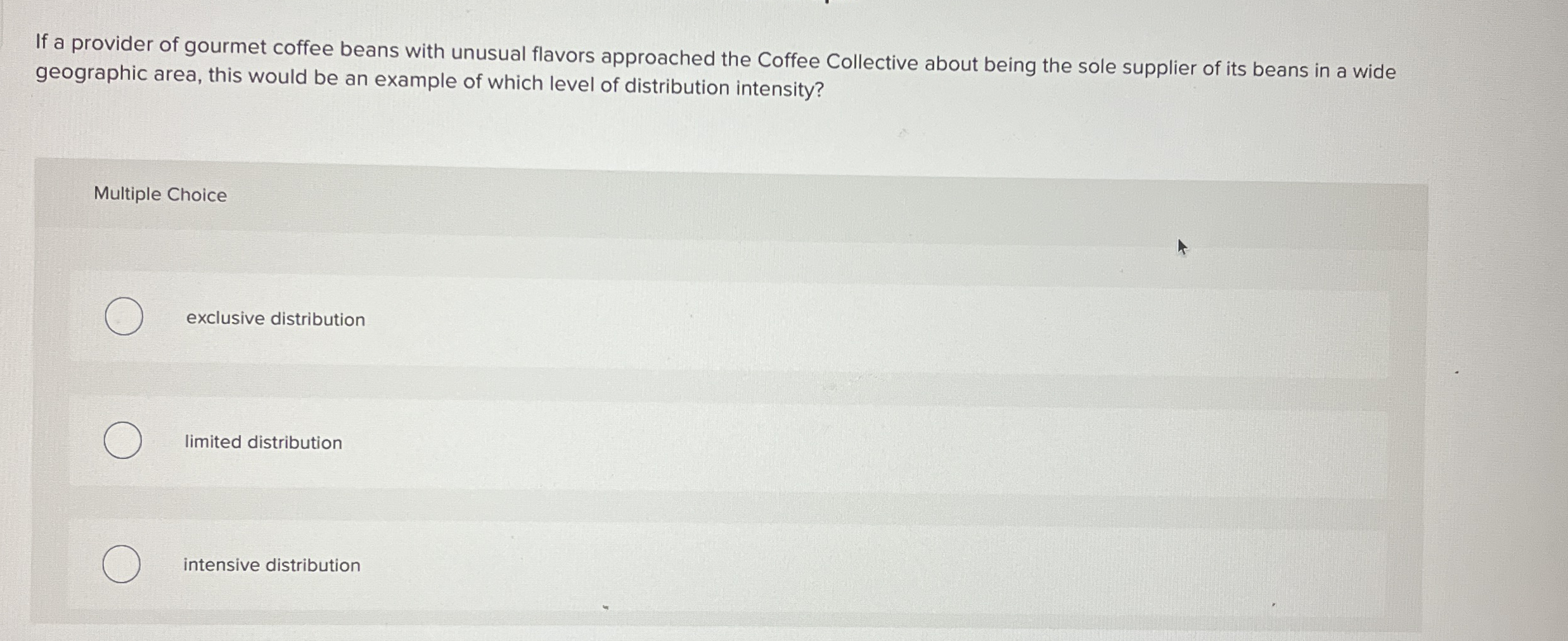 If a provider of gourmet coffee beans with