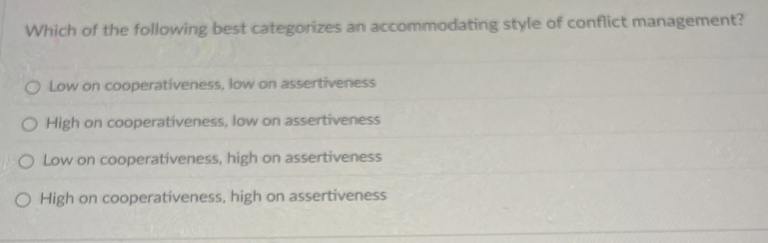 Which of the following best categorizes an