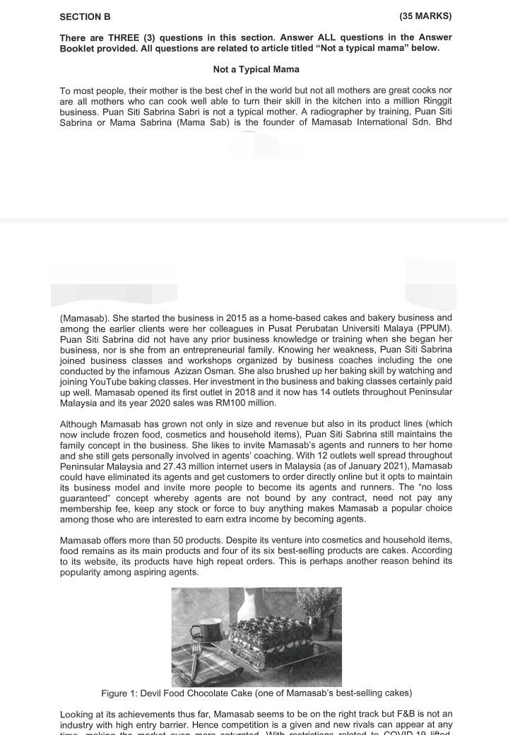 Strategic Management SECTION B (35 MARKS) There