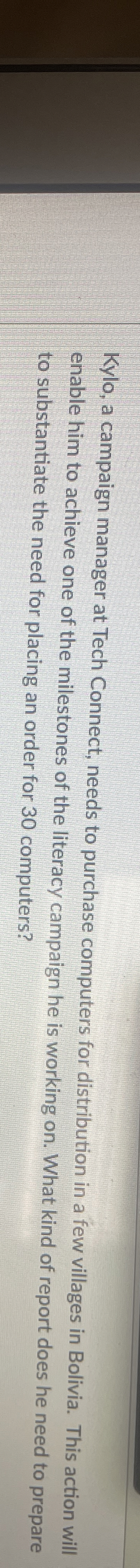Kylo, a campaign manager at Tech Connect, needs