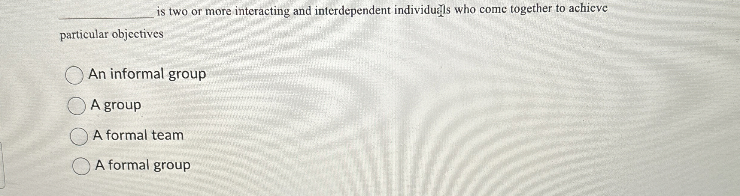 q , is two or more interacting and interdependent