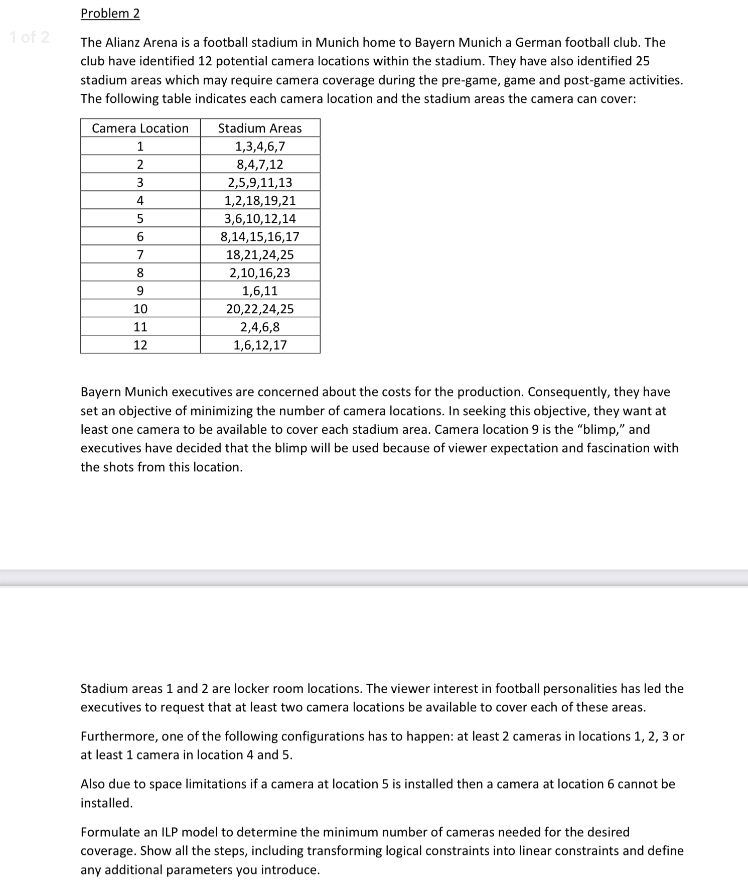 Problem 2 The Alianz Arena is a football stadium