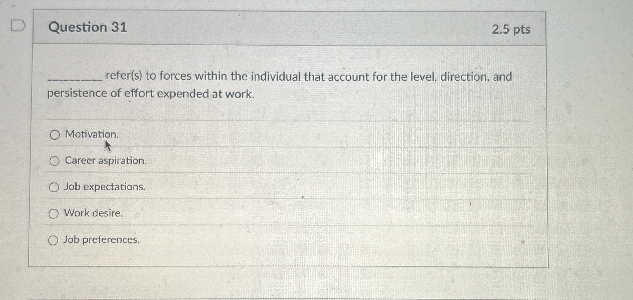 Question 3 1 2 . 5 pts refer ( s ) to forces