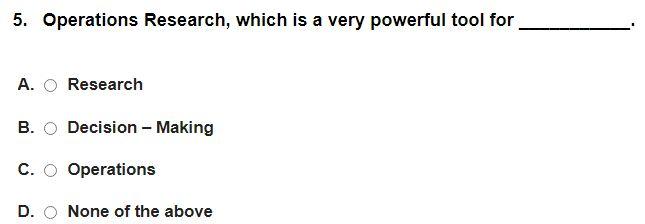 5. Operations Research, which is a very powerful