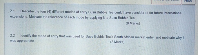 2 . 1 Describe the four ( 4 ) different modes of