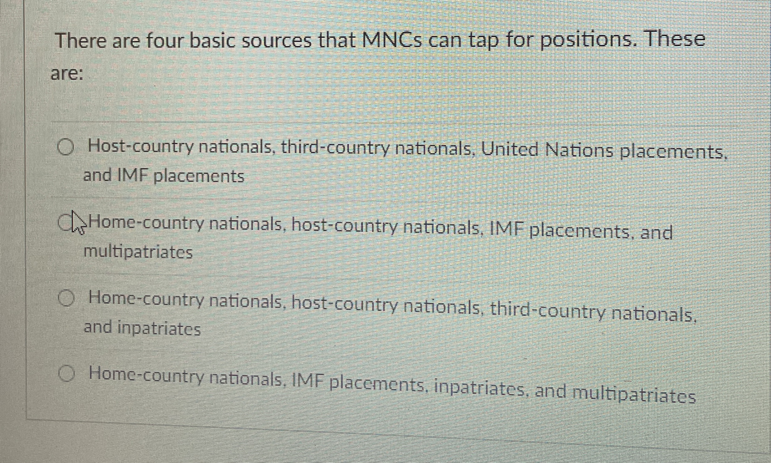 There are four basic sources that MNCs can tap