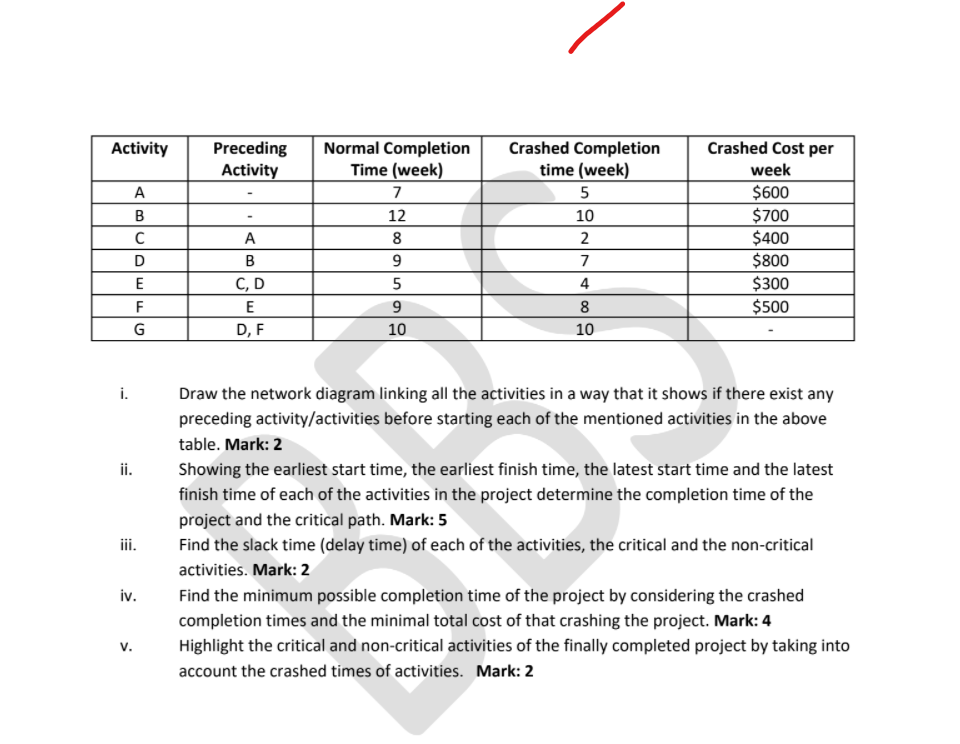 This is a single question divided into a few