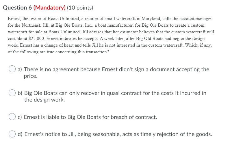 Question 4 (Mandatory) (10 points) Saved Ink,