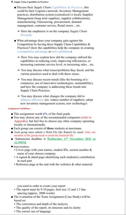 just do part 4 supply chain capabilites and