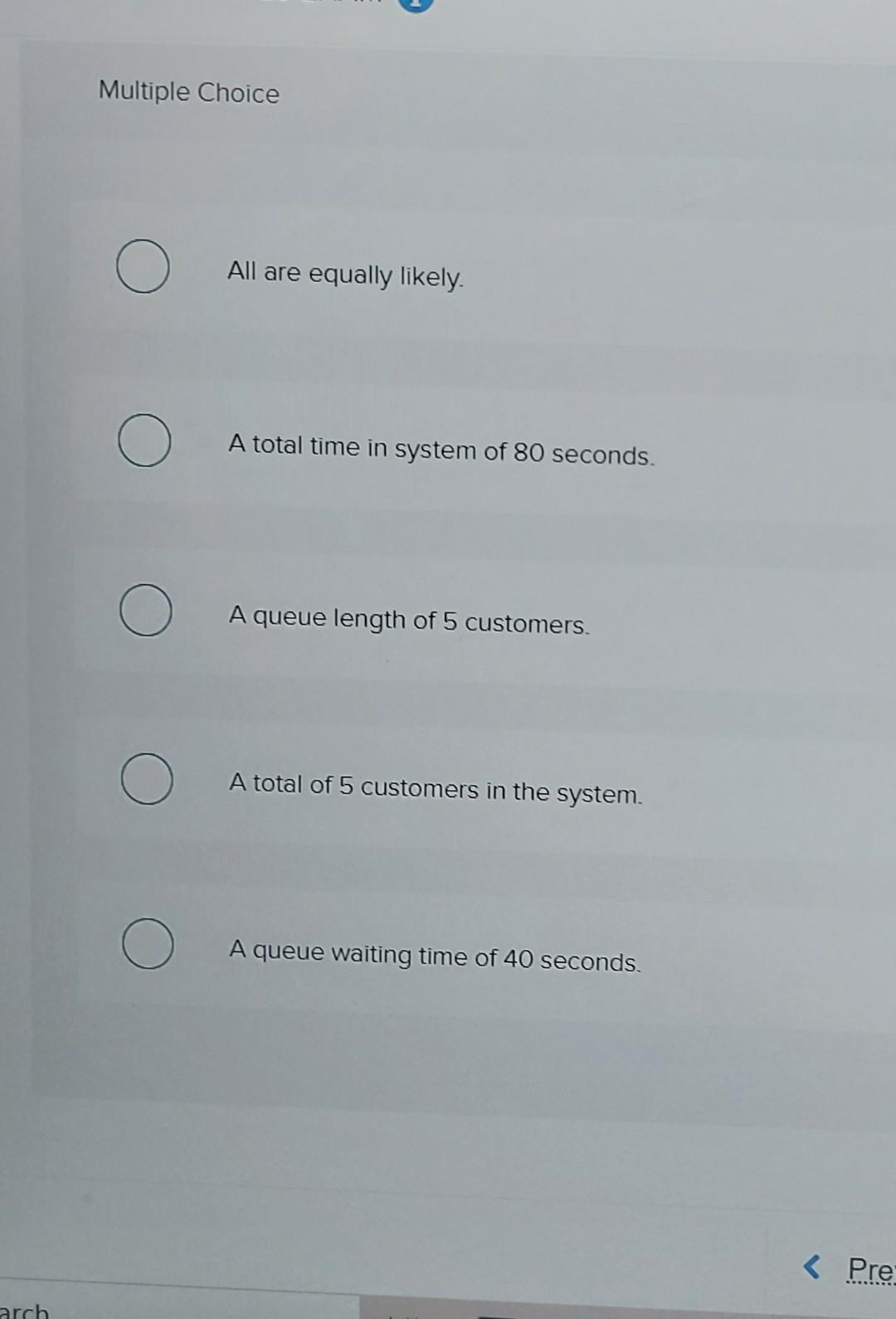 The Queueing Simulator returned the results shown