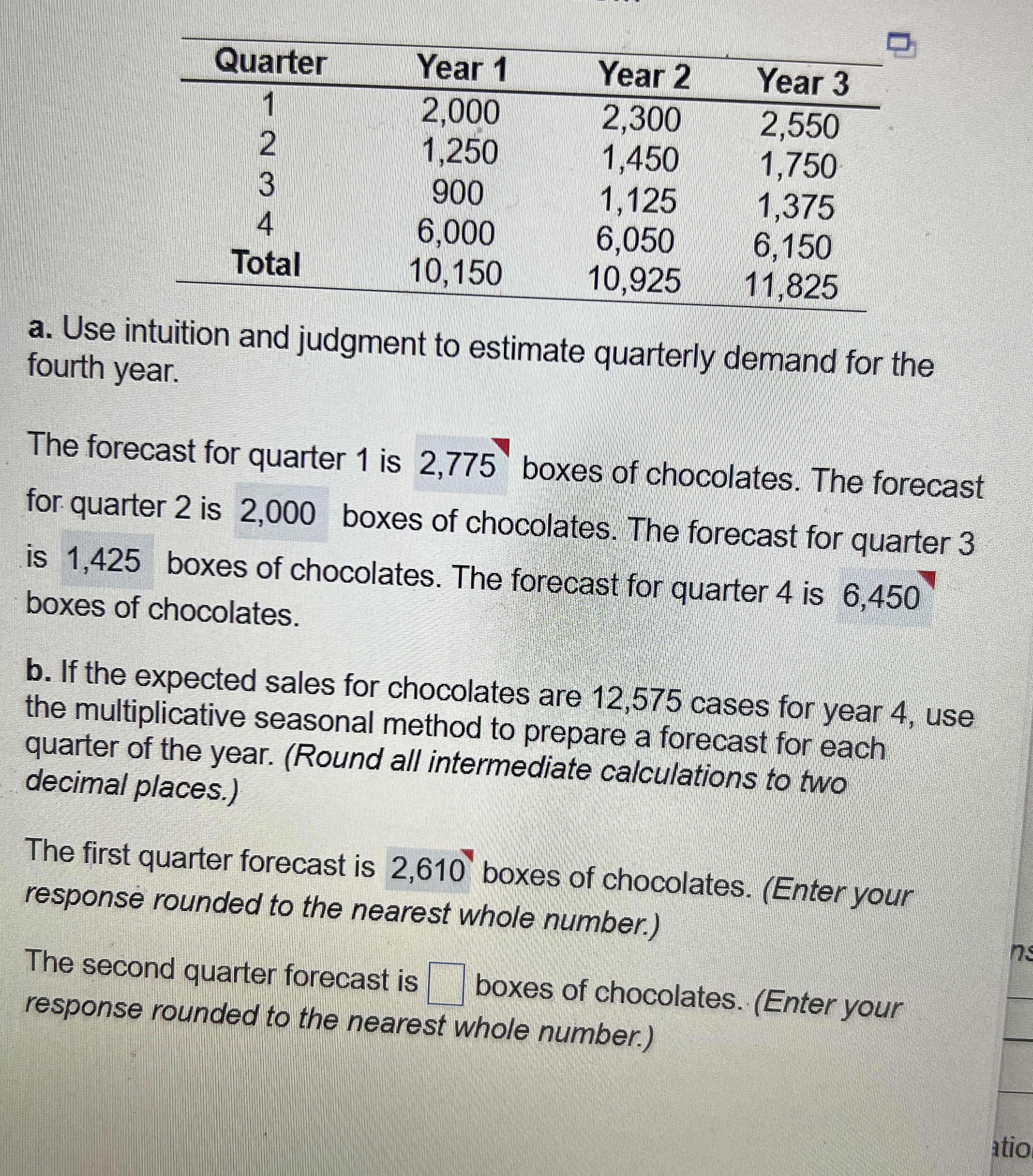 \ table [ [ Quarter , Year 1 , Year 2 , Year 3 ]