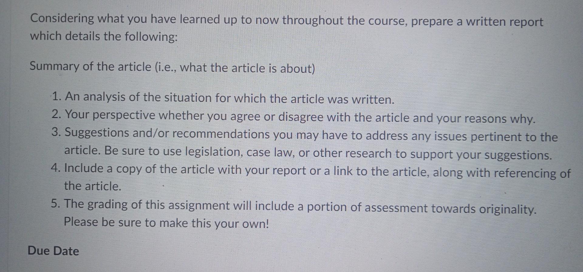 write a report Evaluation #2 - CURRENT ISSUES