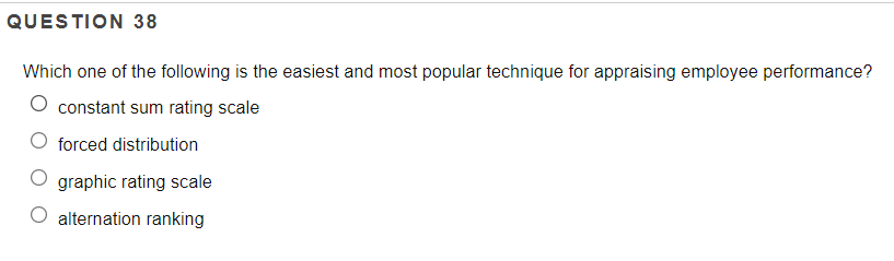 QUESTION 38 Which one of the following is the