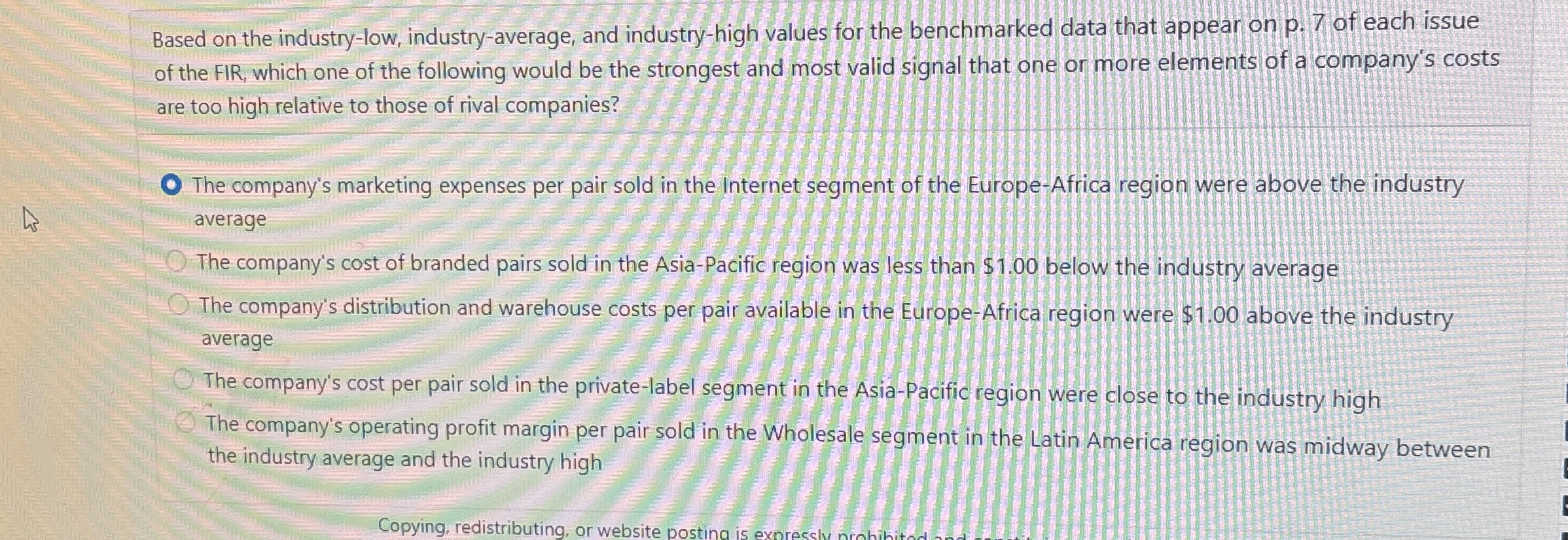 Based on the industry - low, industry - average,