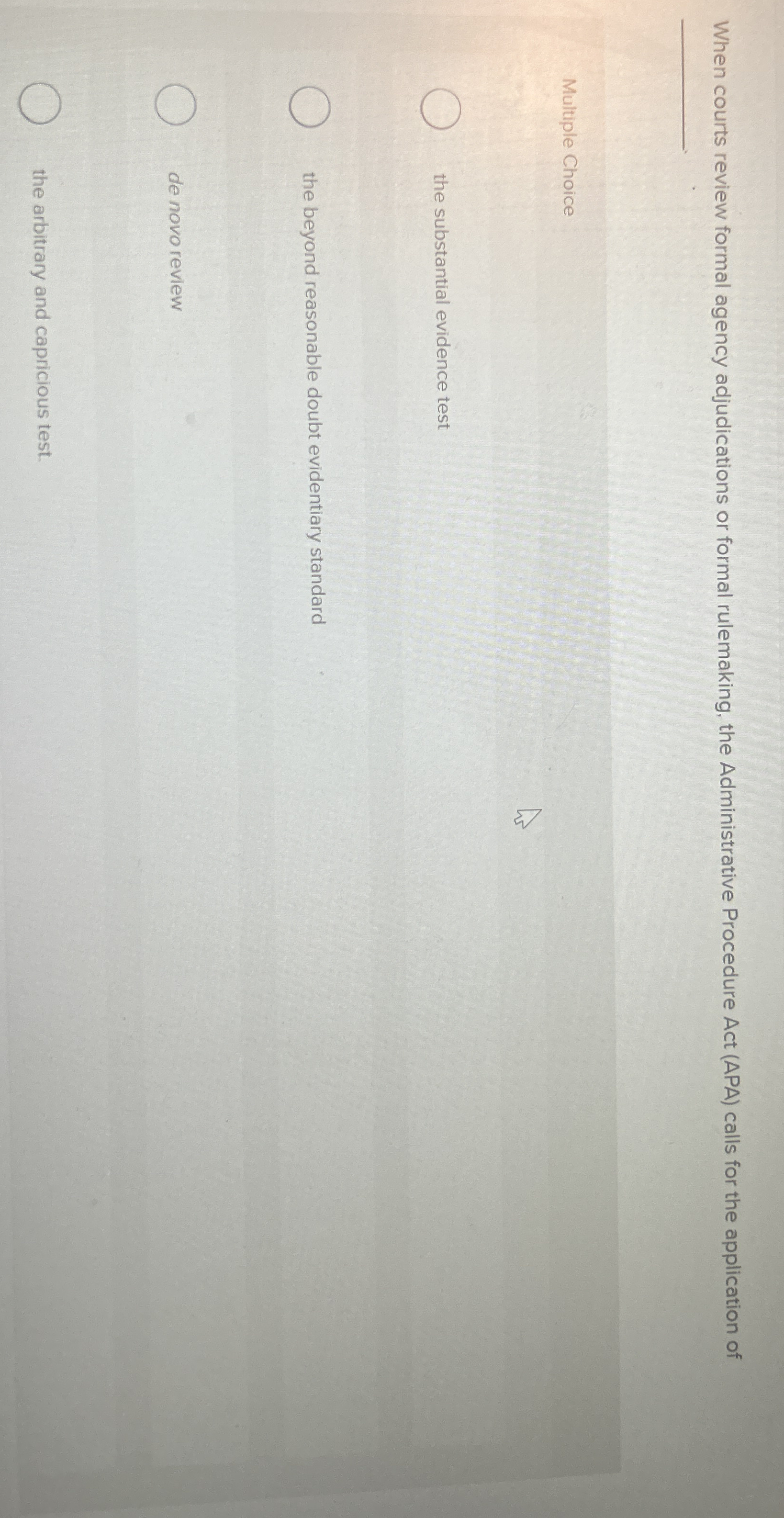 When courts review formal agency adjudications or