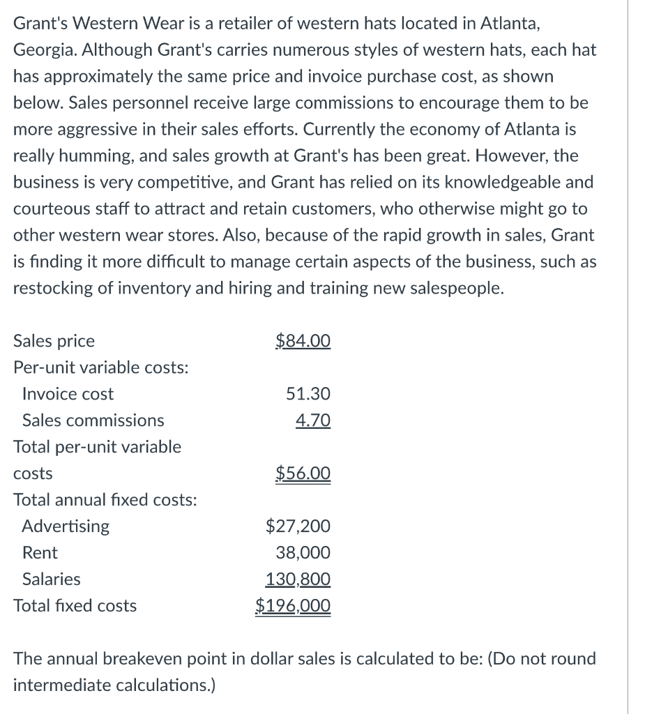 Grant's Western Wear is a retailer of western