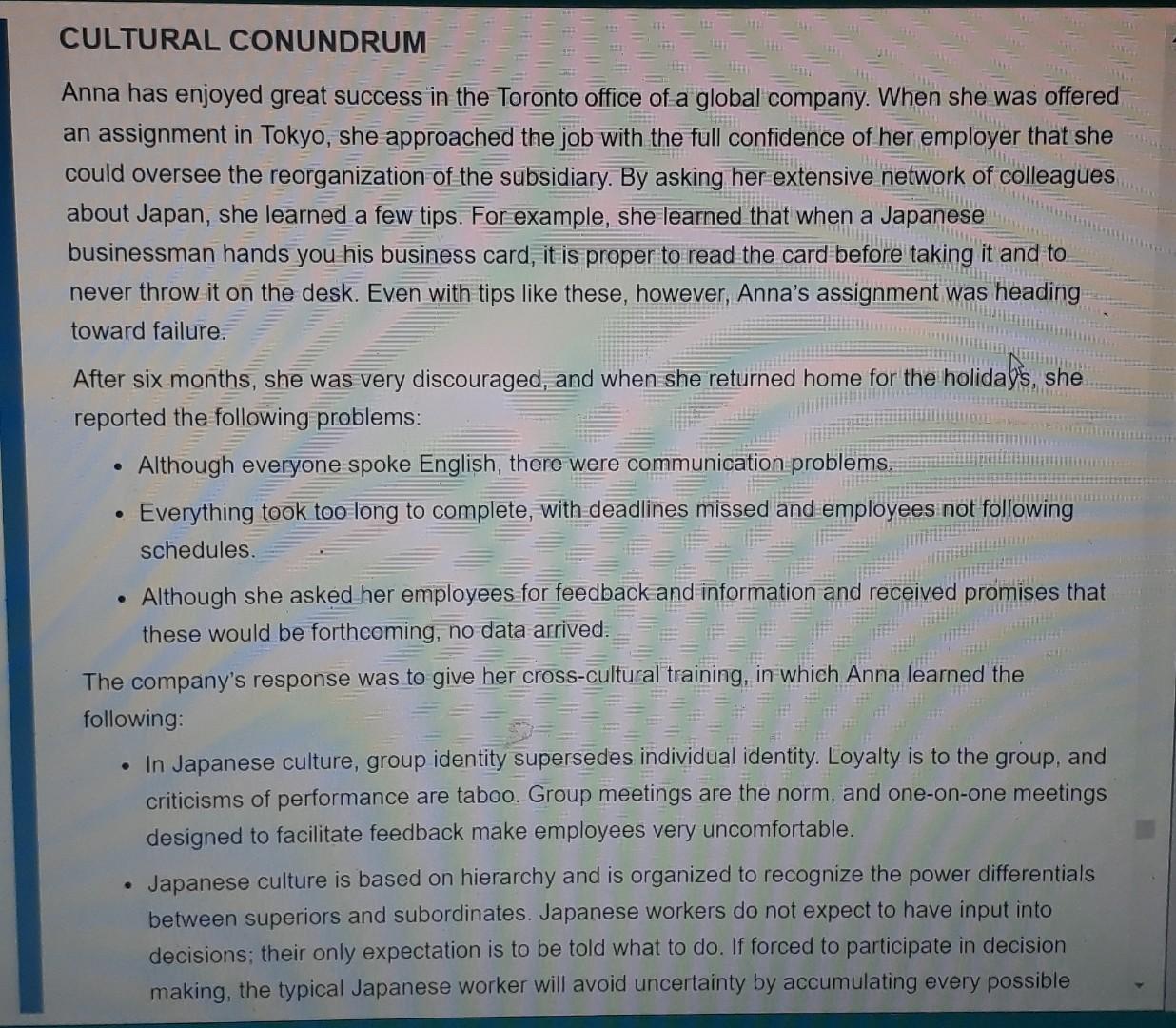 please briefly explain this case CULTURAL