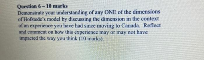 Question 6 - 10 marks Demonstrate your