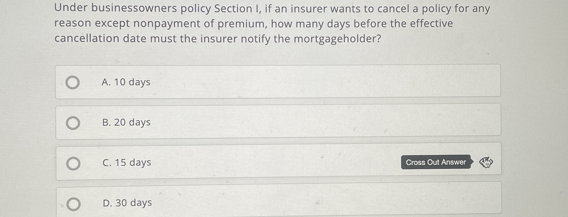 Under businessowners policy Section I, if an