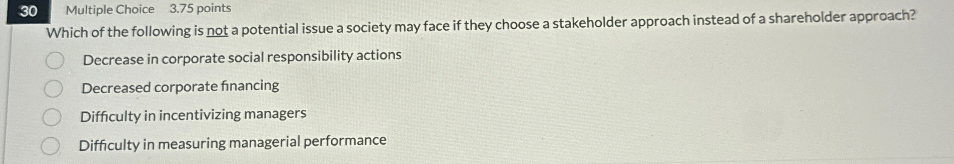 3 0 Multiple Choice 3 . 7 5 points Which of the