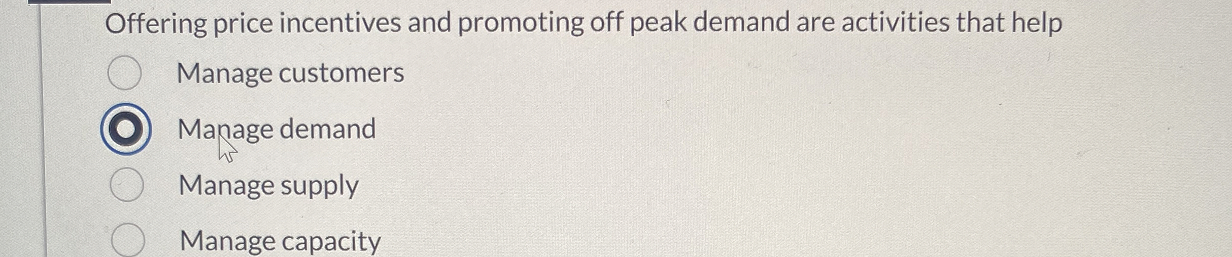 Offering price incentives and promoting off peak