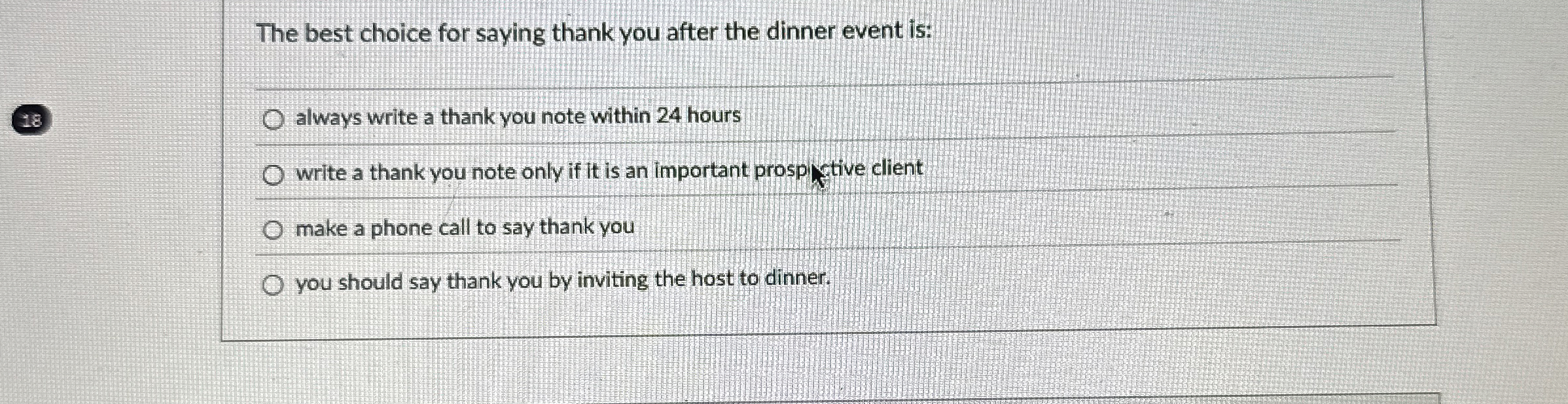 The best choice for saying thank you after the
