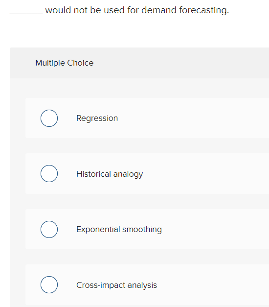 would not be used for demand forecasting.