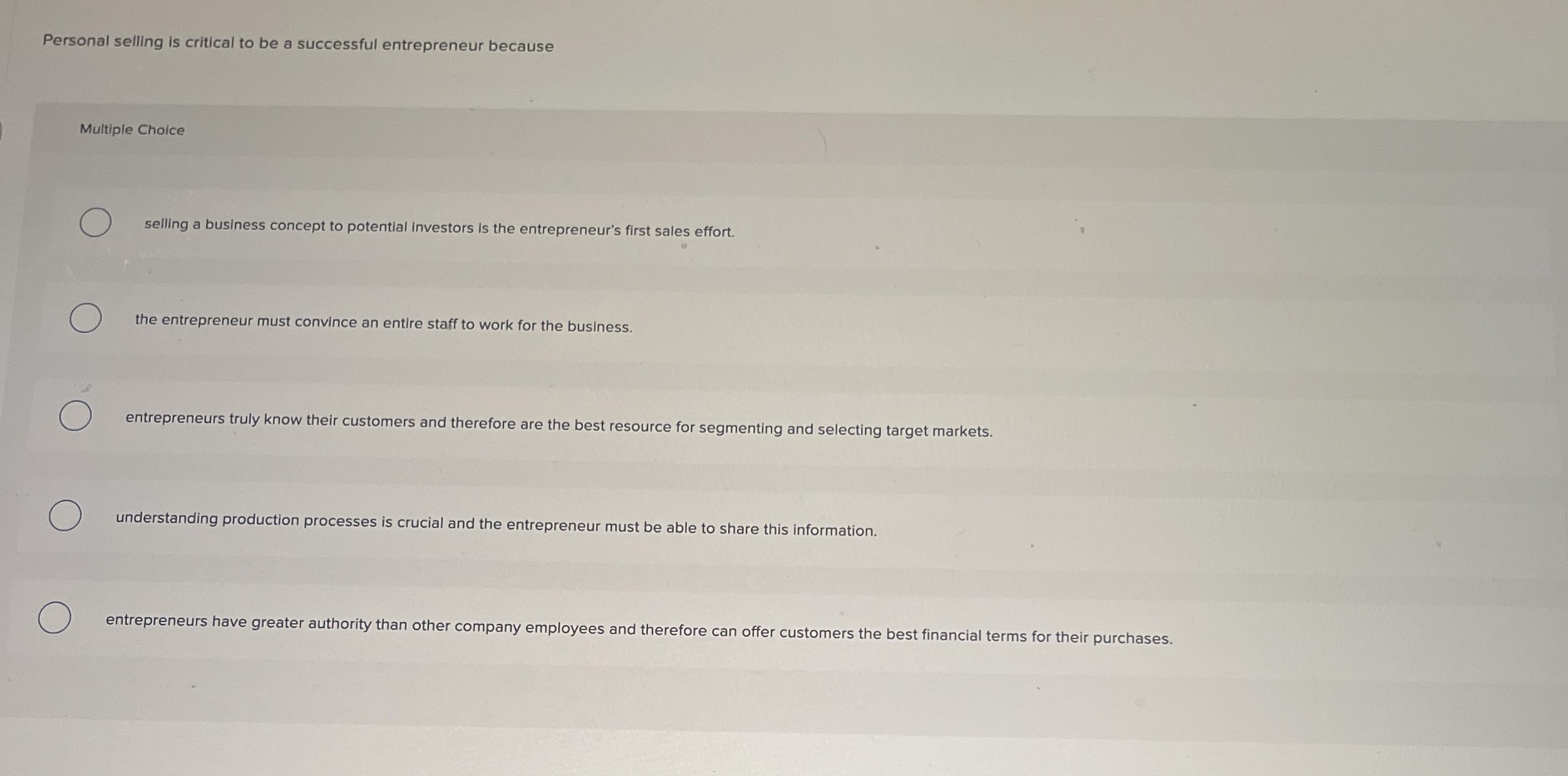 Personal selling is critical to be a successful