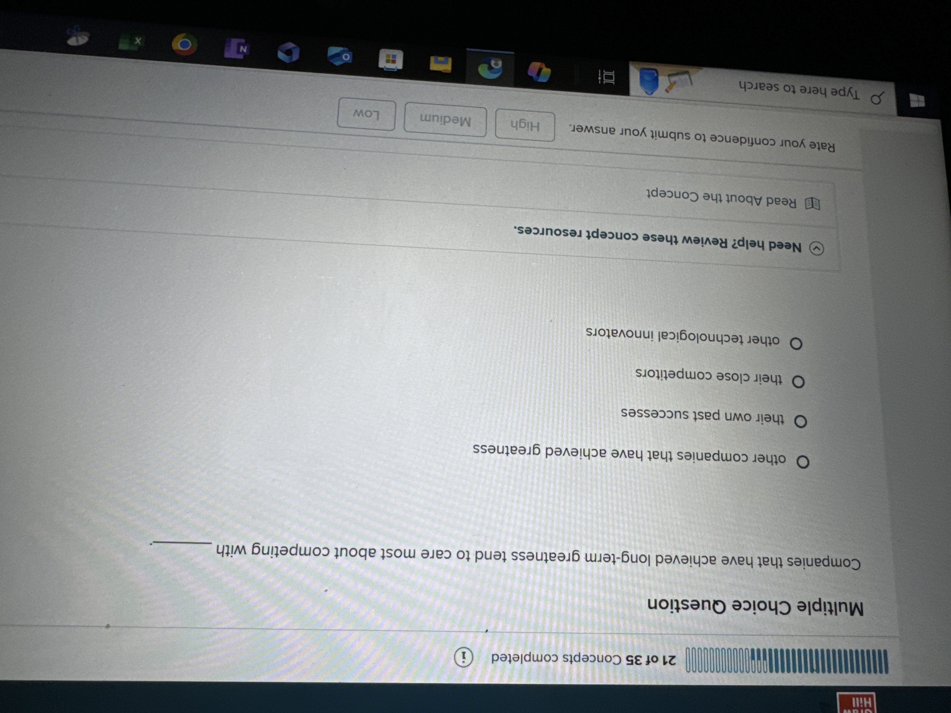Multiple Choice Question Companies that have