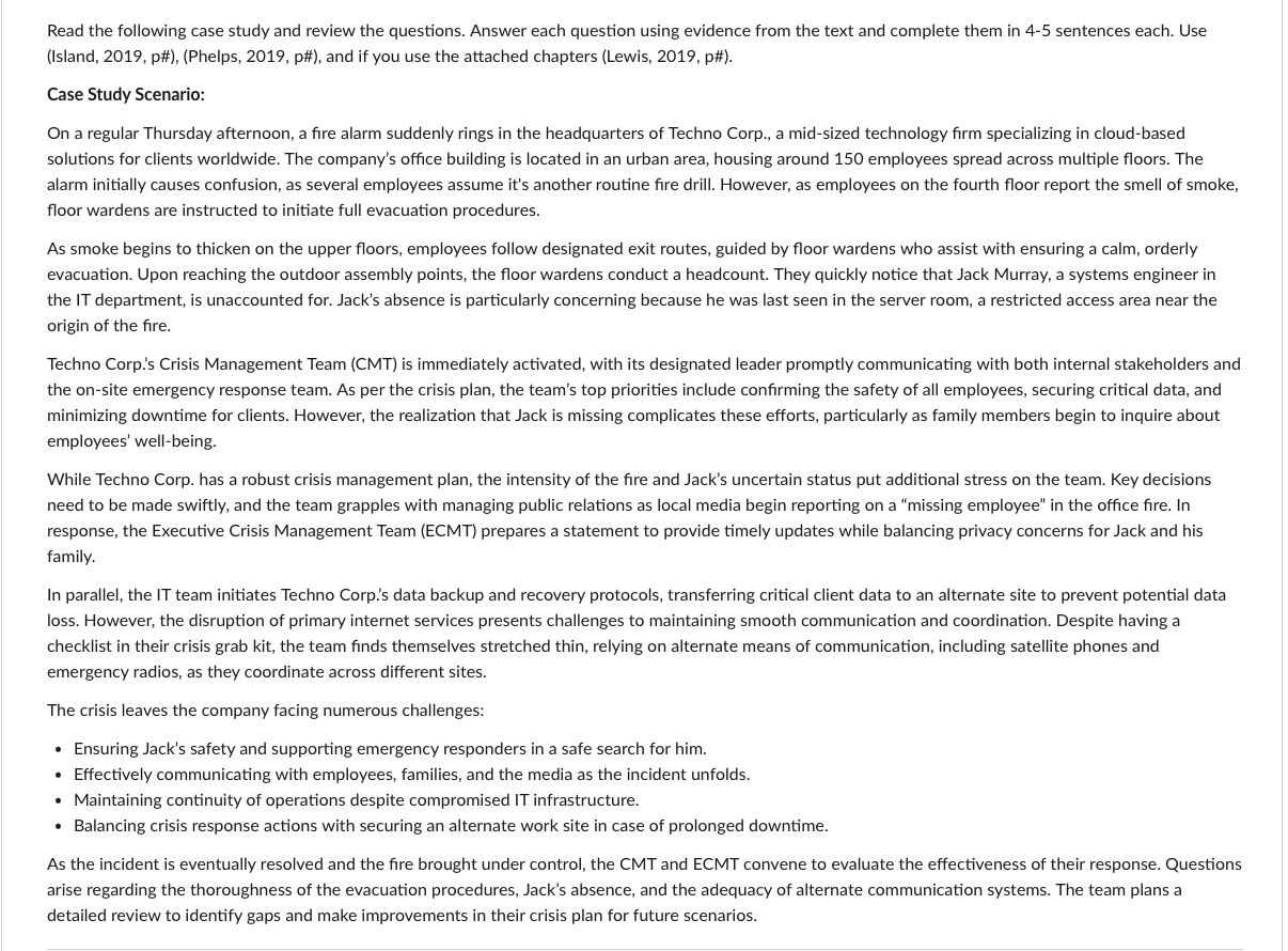 Discussion Questions: 1 . Evaluating Crisis