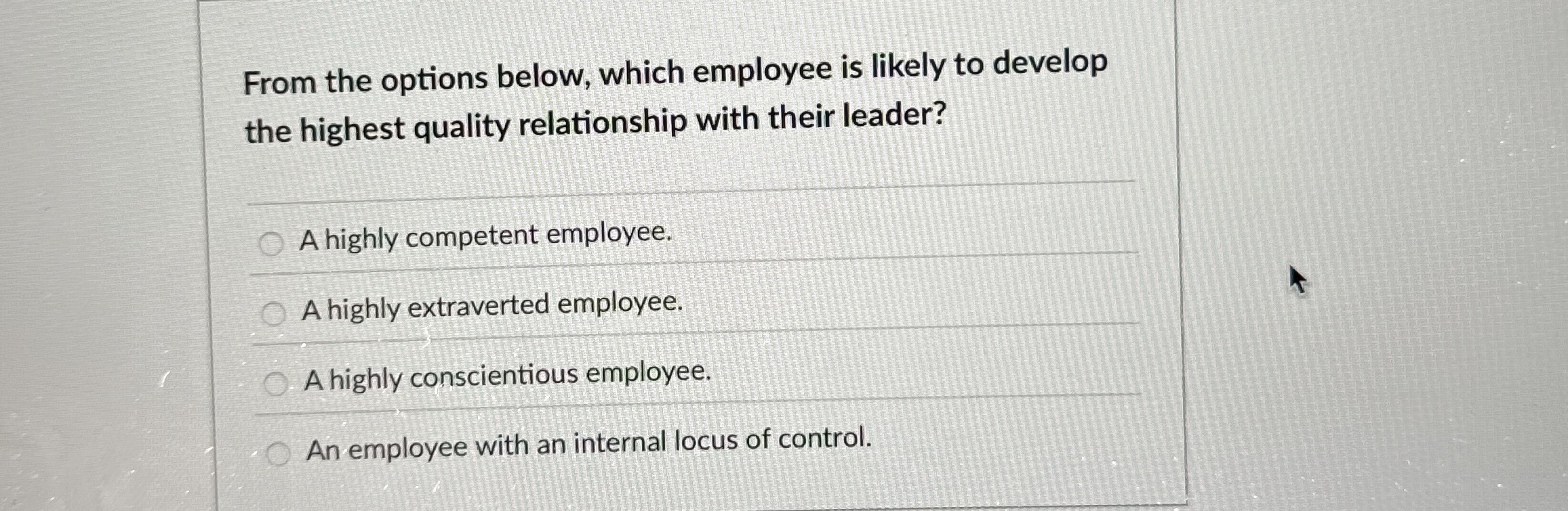 From the options below, which employee is likely