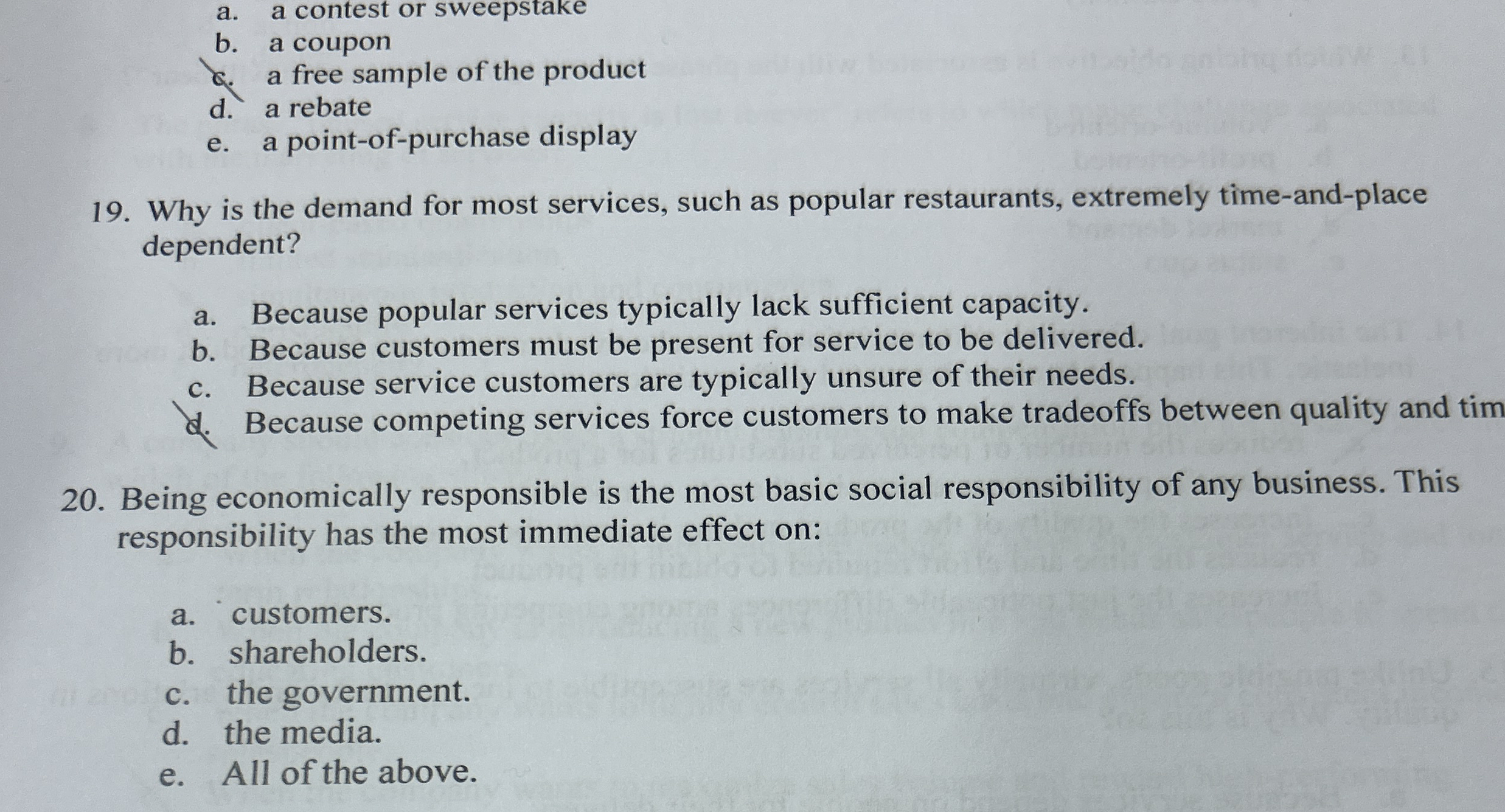 2 0 . Being economically responsible is the most