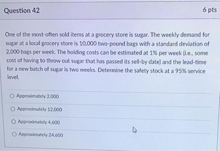 Question 41 6 pts When a customer purchase (or