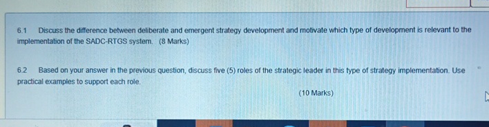 6 . 1 Discuss the difference between deliberate