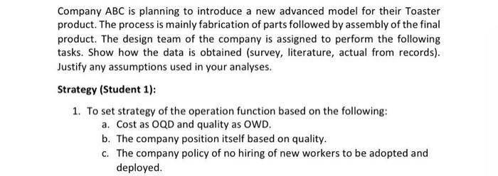 this a case study can u solve it Company ABC is