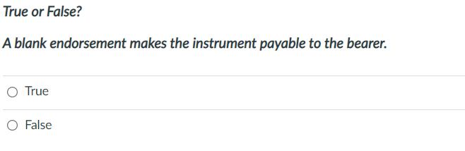 True or False? To negotiate bearer paper, the