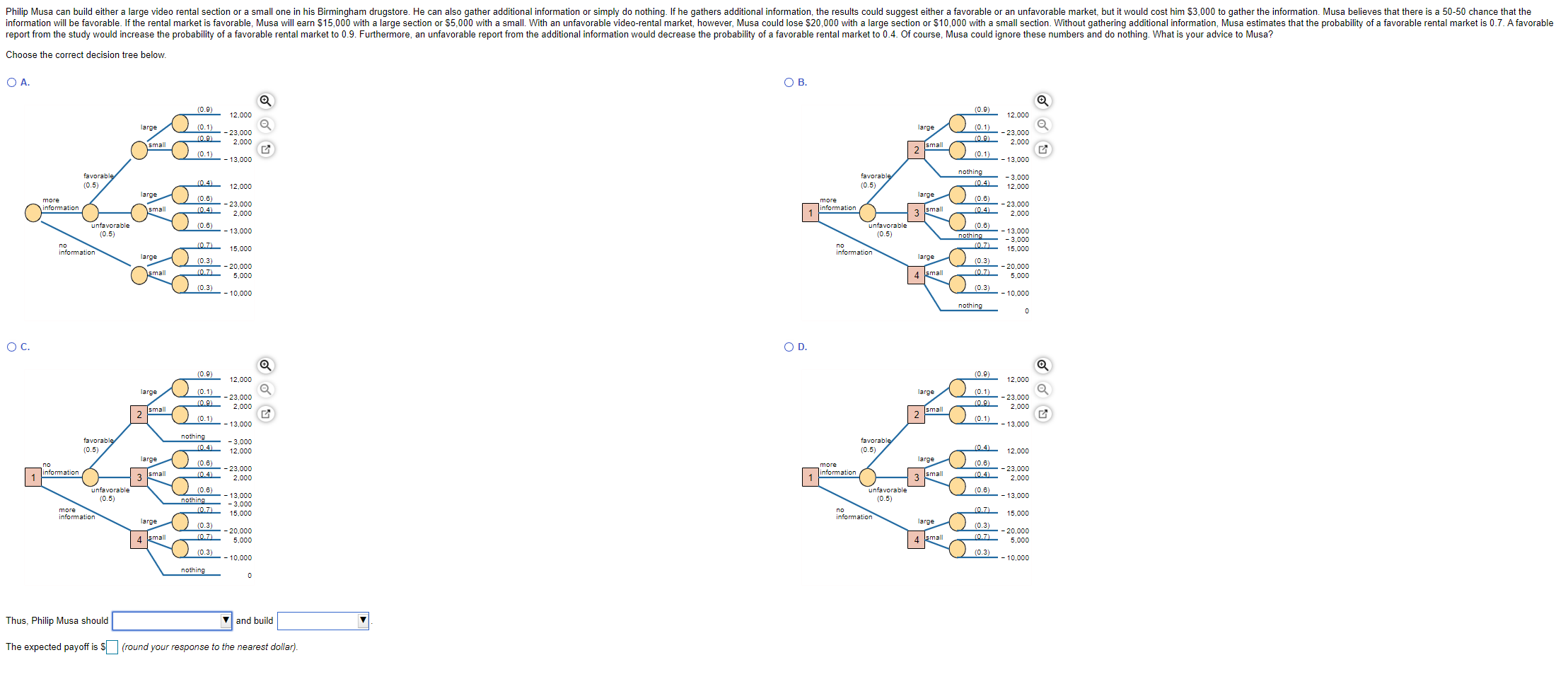 Philip Musa can build either a large video rental