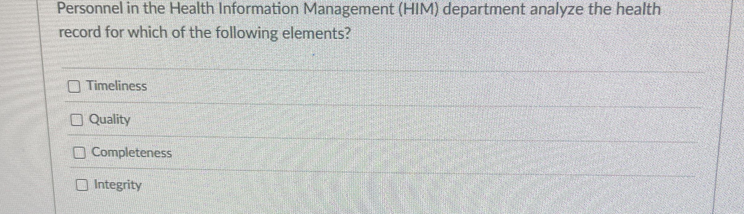 Personnel in the Health Information Management (