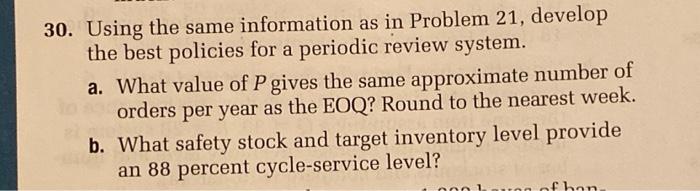 PLEASE ANSWER #30 #21 has already been completed,