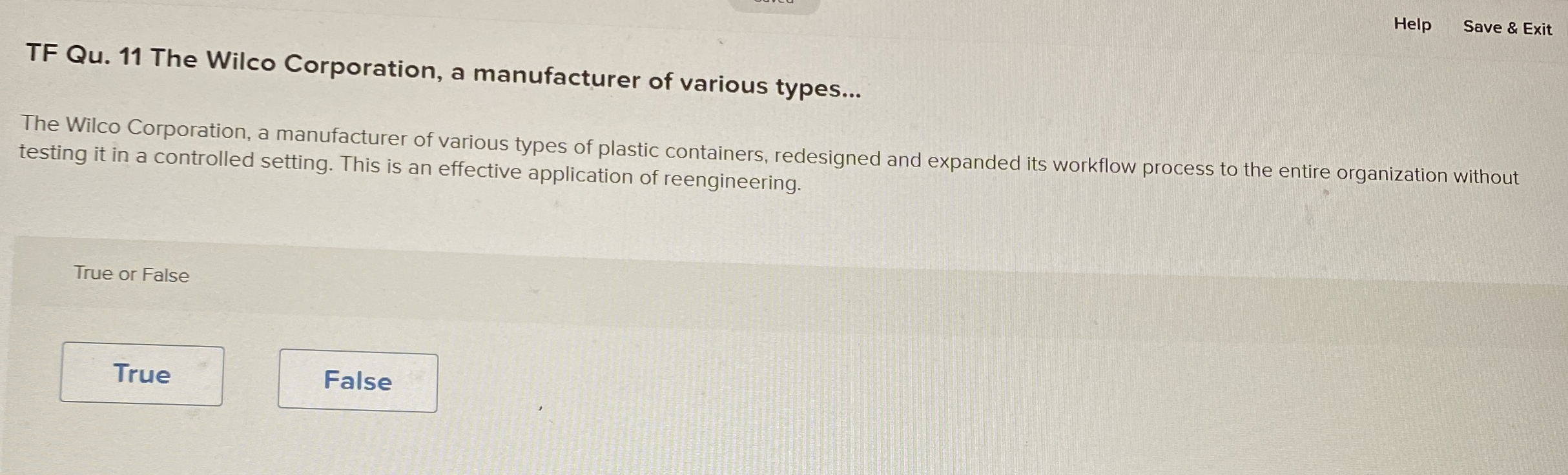 Help Save & Exit TF Qu . 1 1 The Wilco