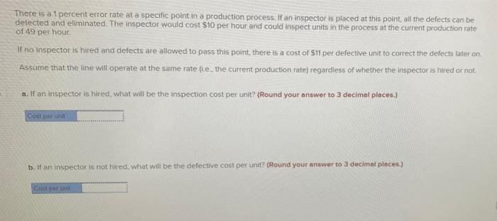 There is a 1 percent error rate at a specific