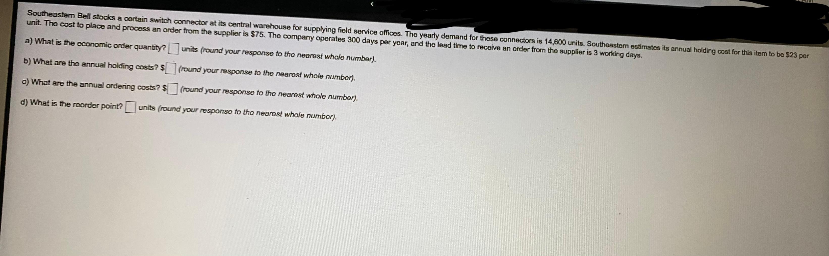 Southeastern Bell stocks a certain switch