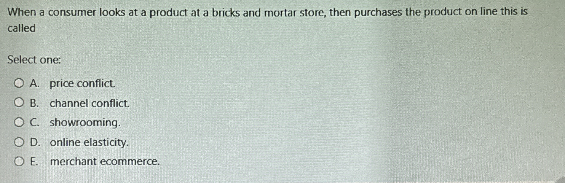 When a consumer looks at a product at a bricks