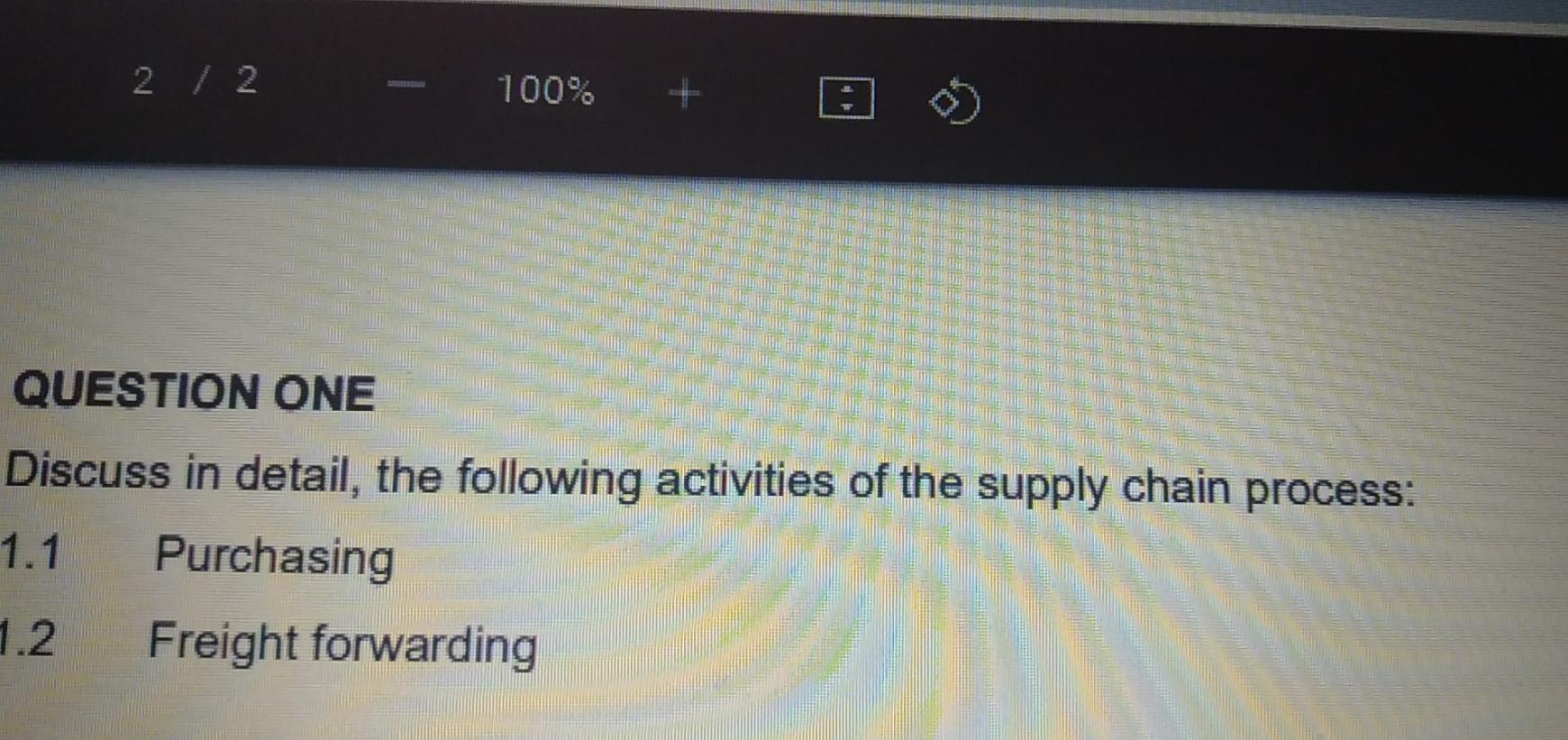 2 / 2 100% + QUESTION ONE Discuss in detail, the