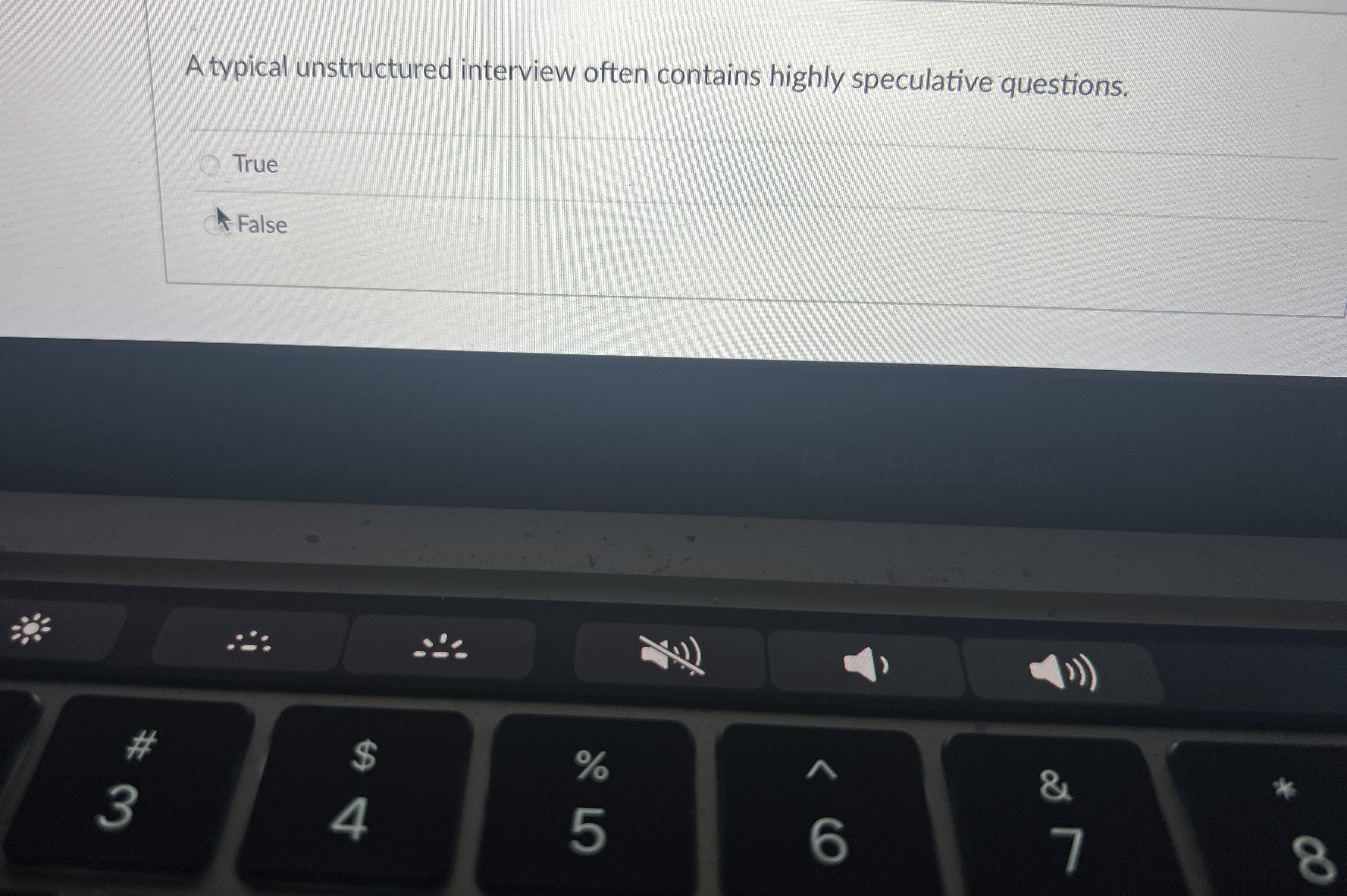 A typical unstructured interview often contains