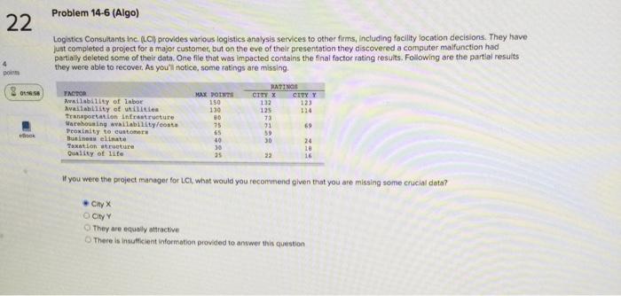 Problem 14-6 (Algo) 22 4 port 016 Logistics
