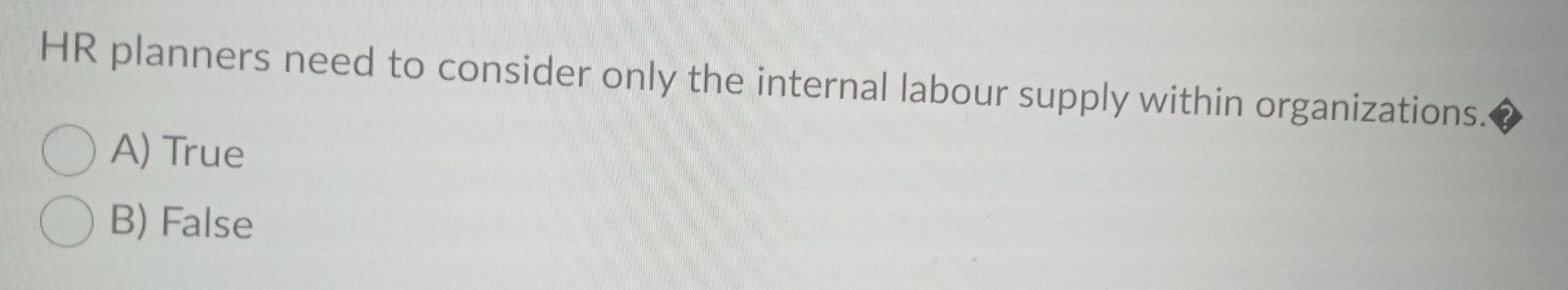 HR planners need to consider only the internal