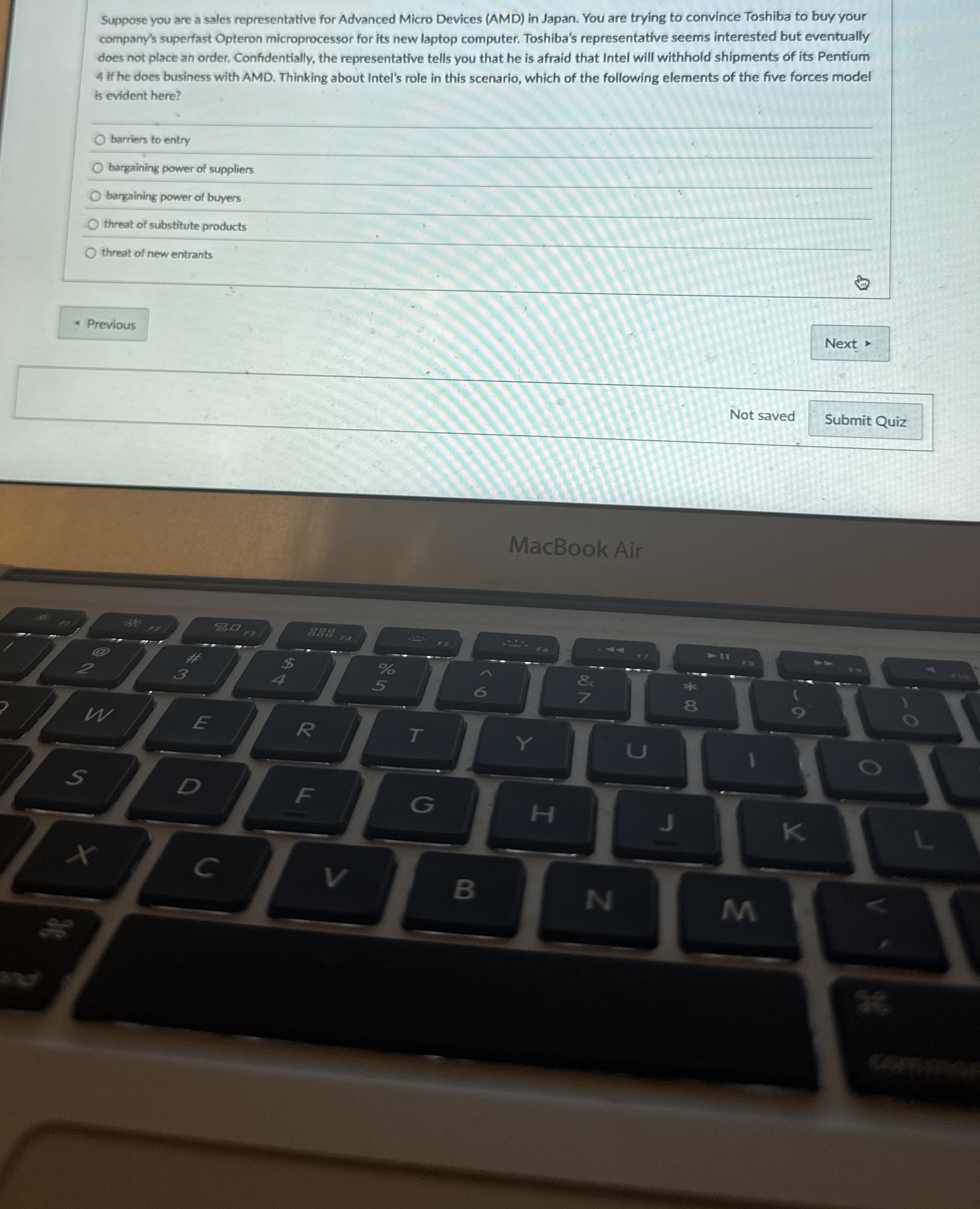 Suppose you are a sales representative for