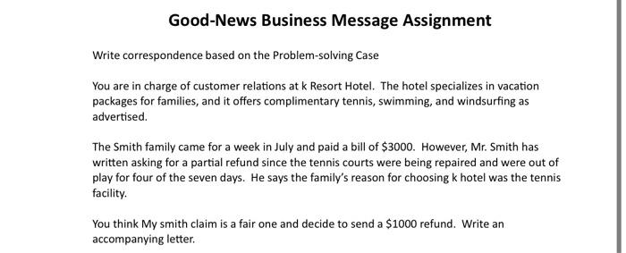 Good News Business Message Assignment Write